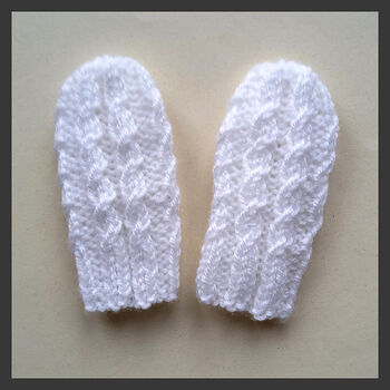 Faux Cable Baby Mittens