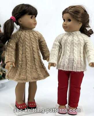 Cable Dress or Sweater for 18-inch Dolls
