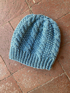 Cables and Moss Stitch Beanie