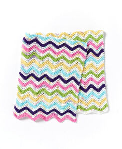 Bernat Forever Fleece Chevron Knit Blanket Pattern