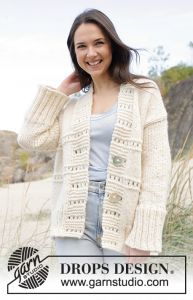 Knitting Patterns Galore - Ivory Collage Cardigan