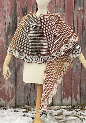 Wave Border Short Rows Brioche Shawl