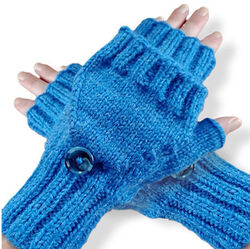 Fingerless Mitts With a Flap