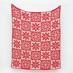 Mosaic Knit Snowflakes Blanket