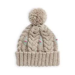 Embroidered Cable Hat
