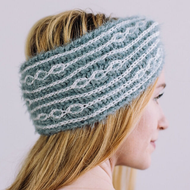 Knitting Patterns Galore - Arctic Shimmer Brioche Headband