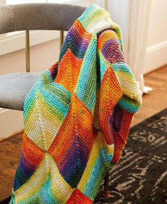 Knitting Patterns Galore - Colorful Checkerboard Throw
