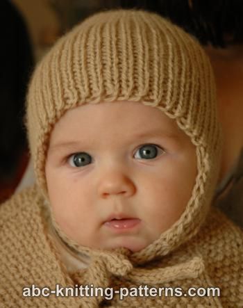 Knitting Patterns Galore Ribbed Baby Earflap Hat