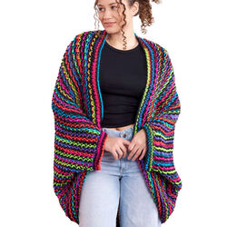 Spectrum Striped Snuggle Cocoon Cardi