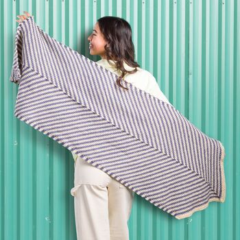 Stripy Linen Stitch Wrap
