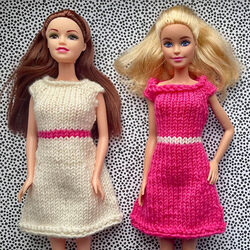 Barbie Doll Dress for Straight Needles