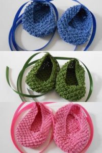 Knitting Patterns Galore - Baby Ballet Slippers