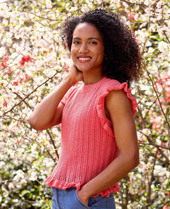 Hibiscus Ruffled Top