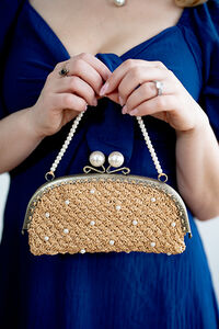 Saltwater Pearls Raffia Purse