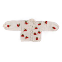 Cardigan With Crochet Cherry
