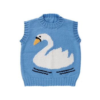 Intarsia Swan Vest