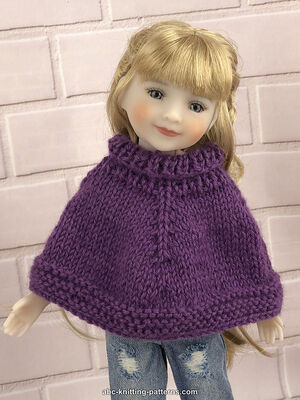 Seamless Poncho for 14-inch Doll