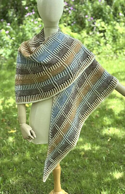 Striped Harmony Brioche Shawl