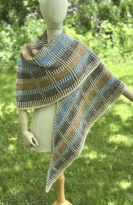 Striped Harmony Brioche Shawl