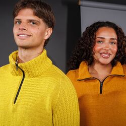 Saddle Shoulder Half-Zip Sweater
