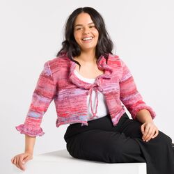 Ruffle Tie-Front Cardigan
