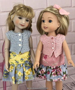 Garter Stitch Cardigan for 14-inch Doll