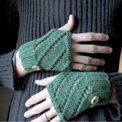 Diagonal Eyelet Hand Warmers