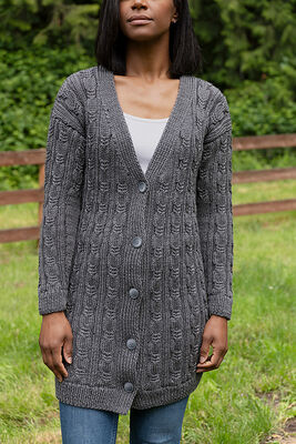 Long Cabled Cardigan
