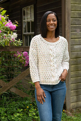 Cable and Eyelet Pullover