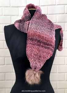 Roman Rib Pom-Pom Scarf for Kids