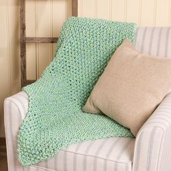 Flowers and Seed Stitch Knit Blanket