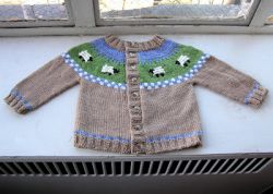 Sheep Yoke Baby Cardigan