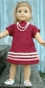 Robe à bandes raglan American Girl Doll