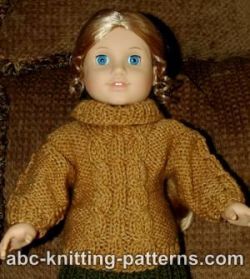 American Girl Doll Cable Aran Sweater