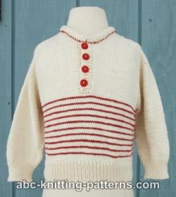 Raglan Cotton Baby Sweater with Stripes