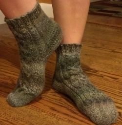 Celtic Cable Toe Up Socks 