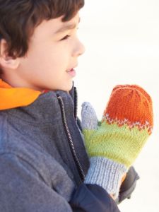 Kids Tri-Color Mittens