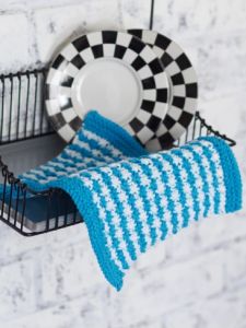 Striped Star Stitch Dishcloth