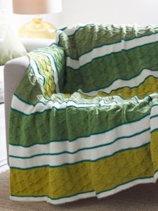 Block Quilt Striped Afghan