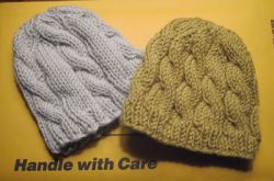Cabled Baby Hats