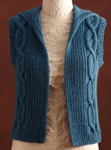 Cabled Teal Vest