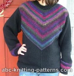 Diagonal Knit Noro Yarn Sweater