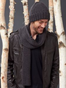 Men's Basic Hat and Scarf Set