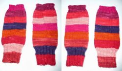 Peppy's Striped Fingerless Mitts