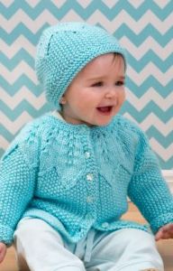 Star Bight Baby Cardigan and Hat