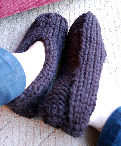 Knitting Patterns Galore - Simple Man Slippers