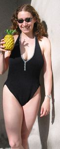 White trash black swimsuit