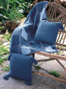 Denim Plaid Blanket and Pillows