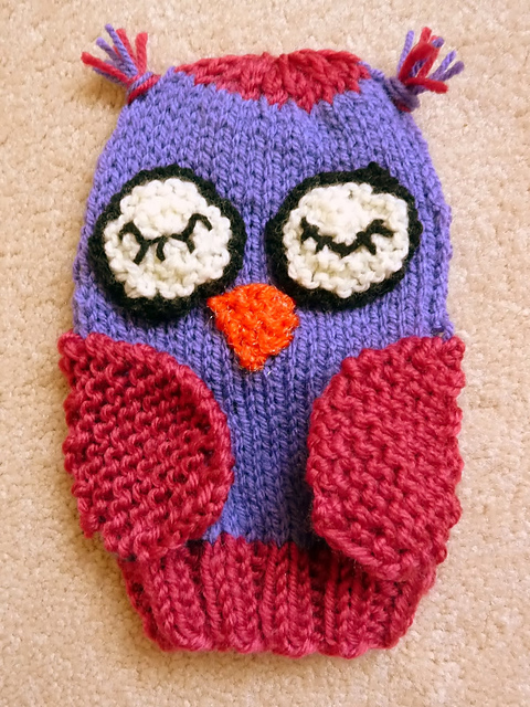 Knitting Patterns Galore - Owl Hand Puppet