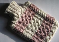 Cabled Hot Water Bottle Cover/Cozy